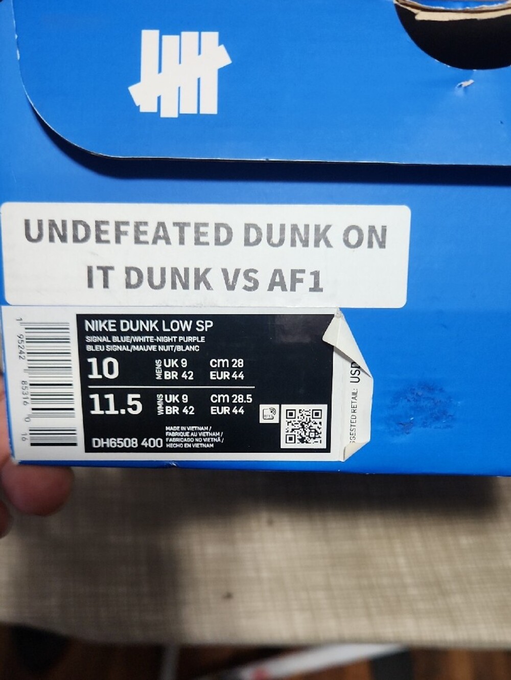 Nike Dunk Low SP "Undefeated 5 On It Dunk Vs AF1